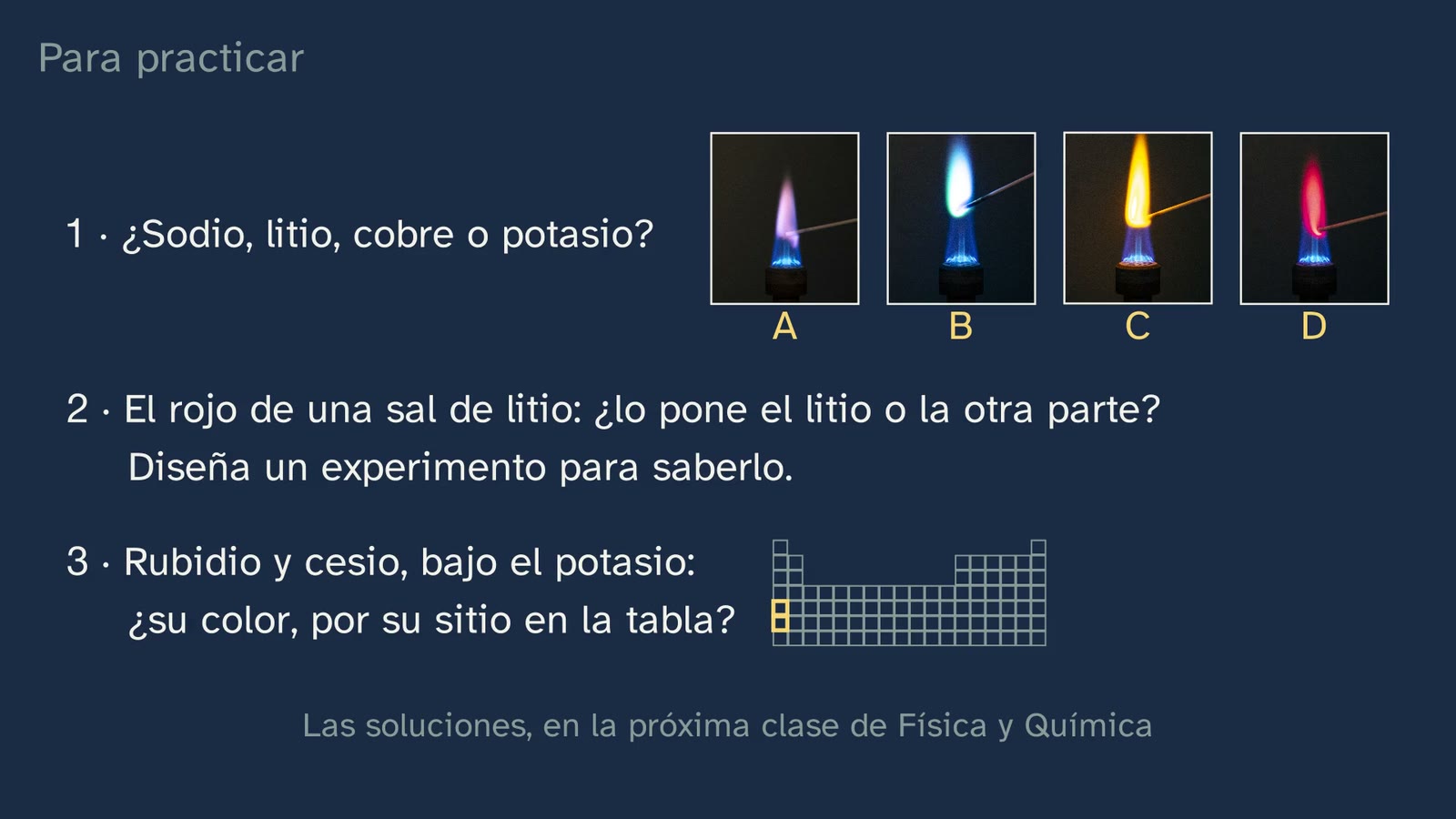 Practice: the three exercises, as they appear in the video.