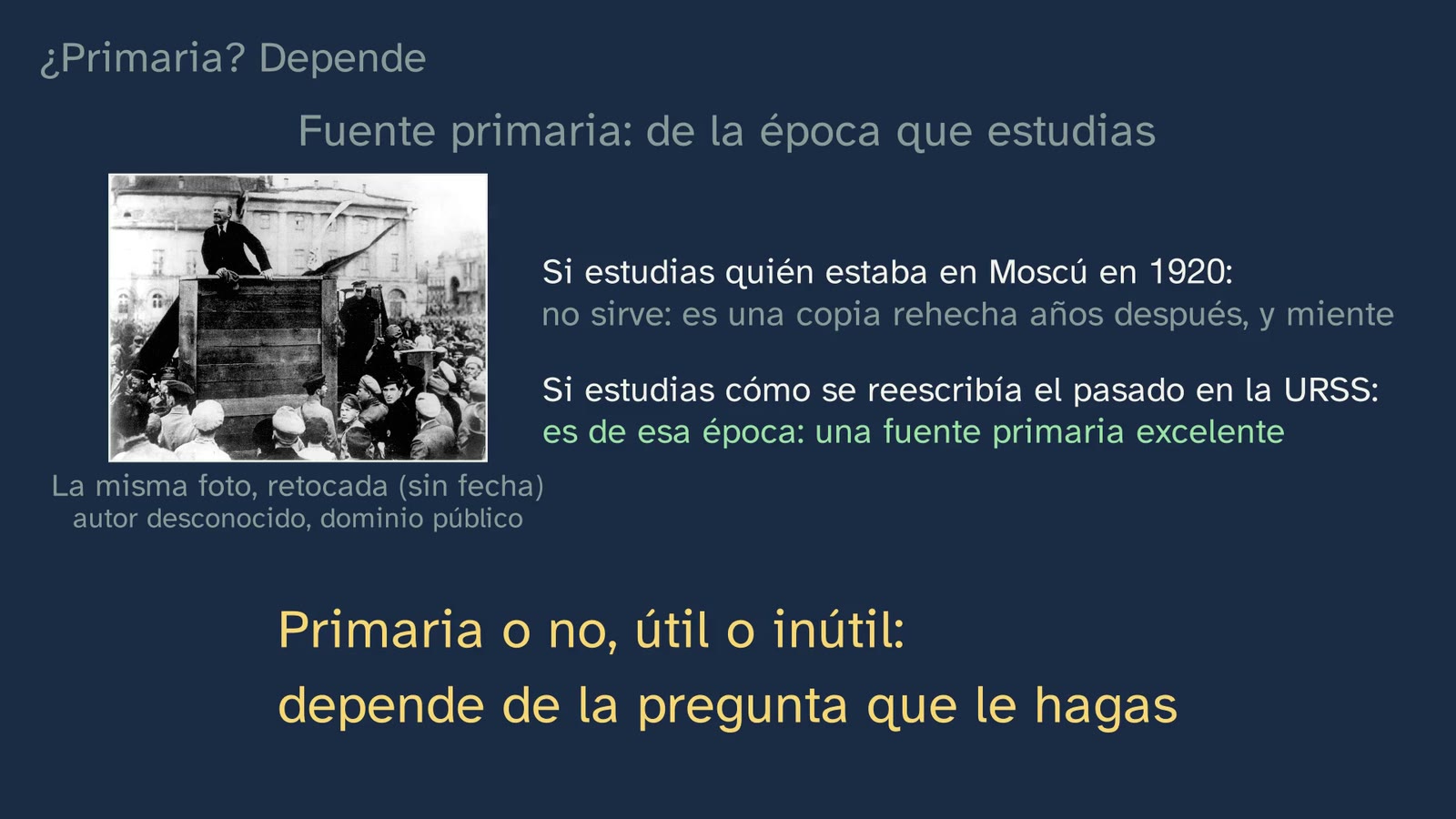 La vuelta de la fuente primaria: primaria o no, útil o inútil, depende de la pregunta que le hagas.